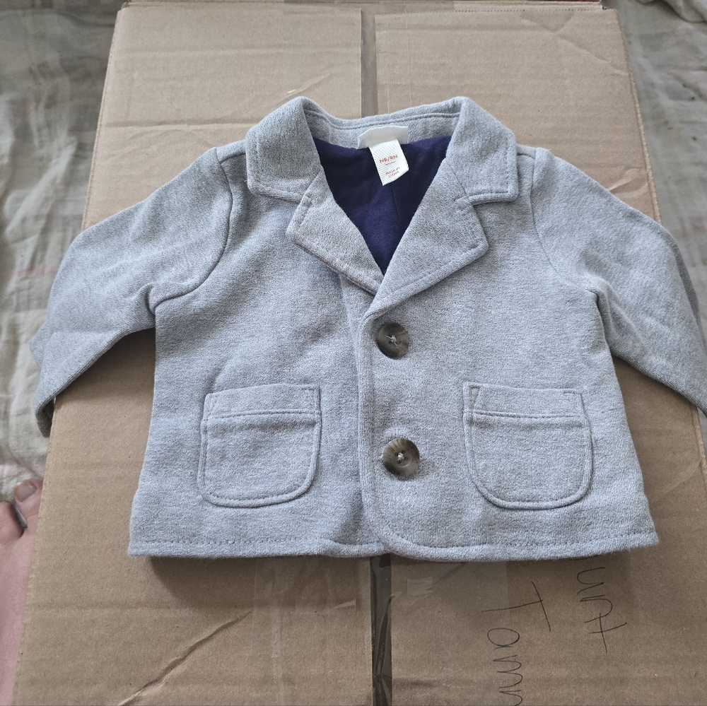 Newborn Gray Jacket With Pockets, Good Condition